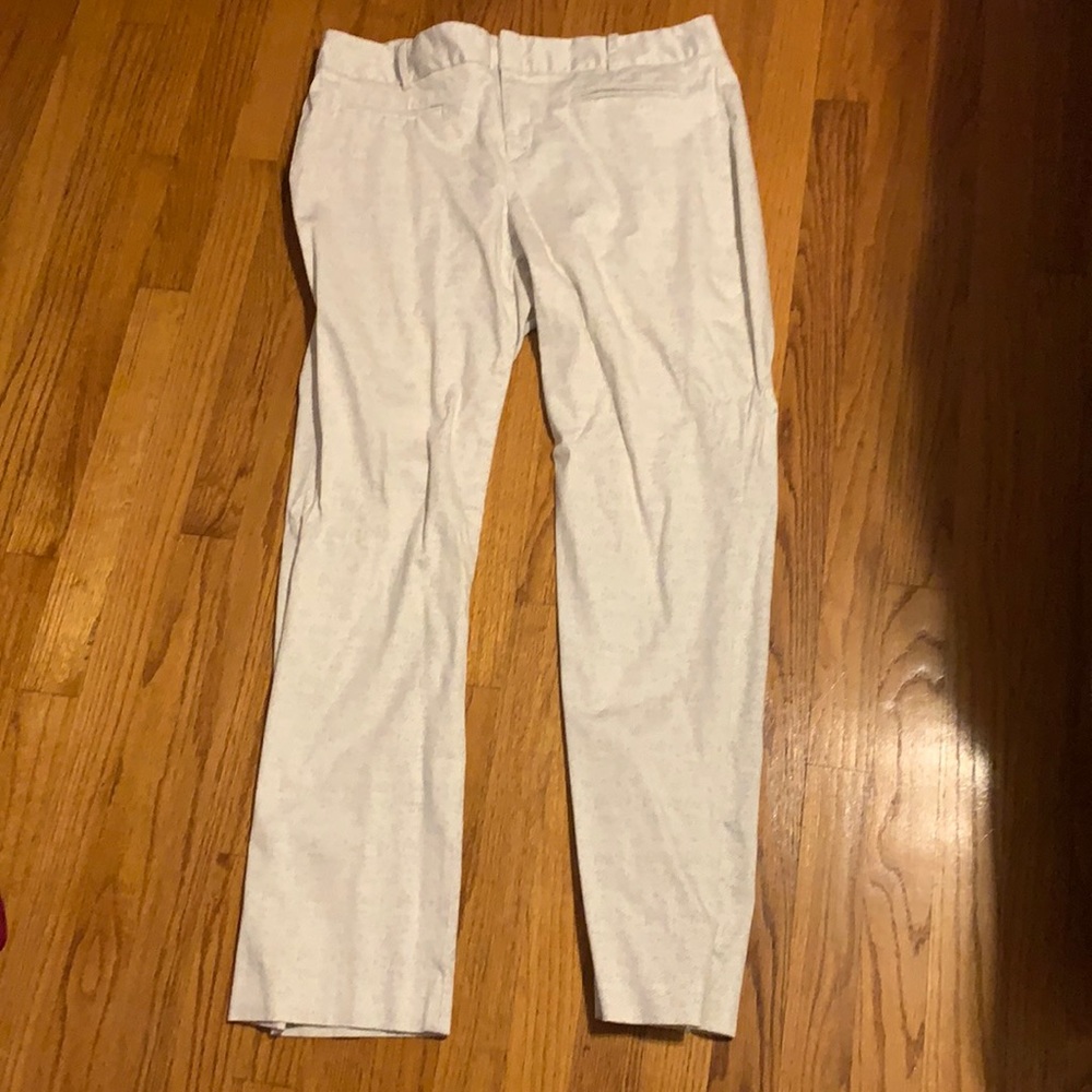 Calvin Klein white dress pants with gray pattern